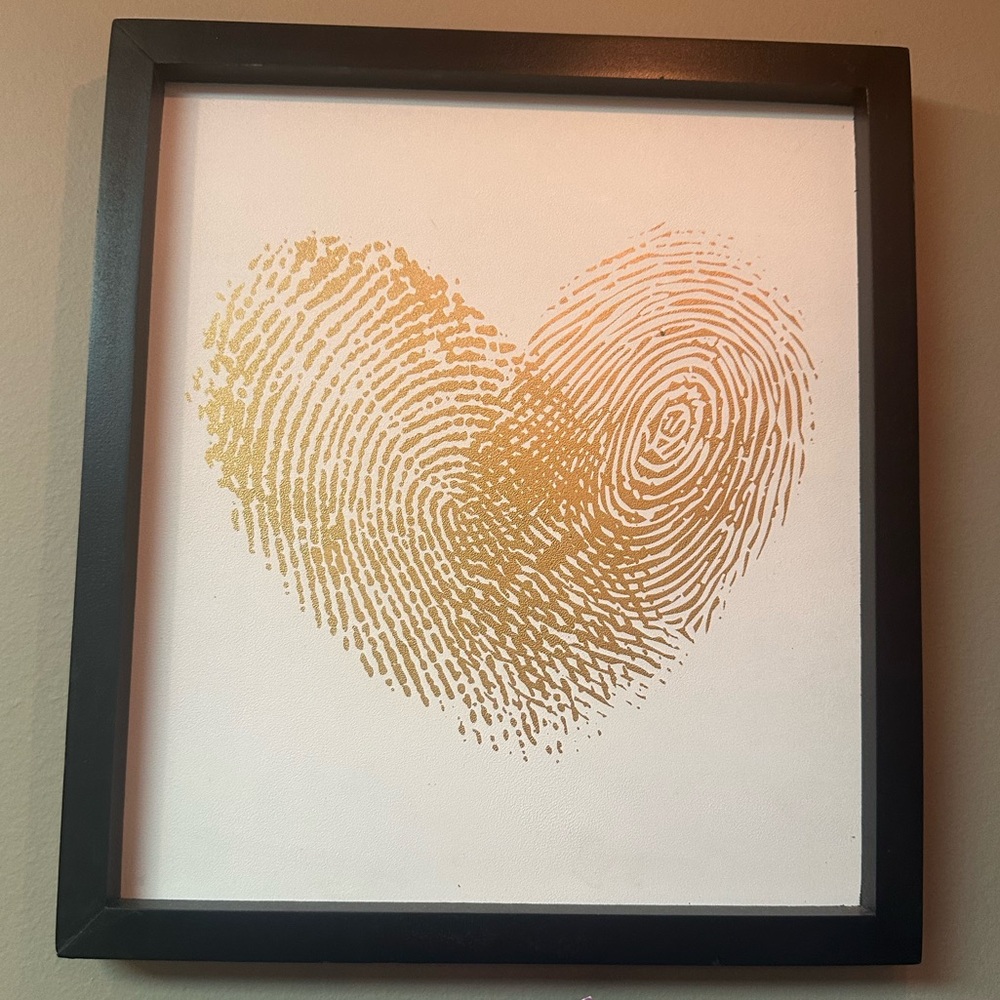 Gold Heart Fingerprint Wall Art